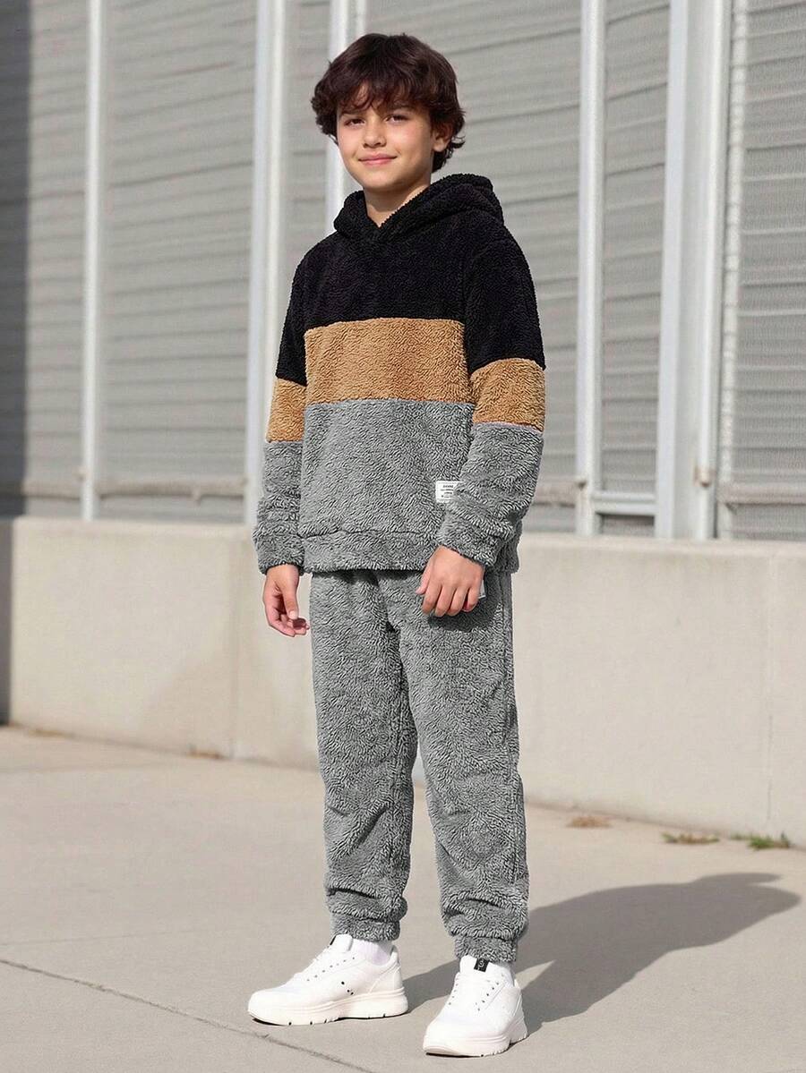 Vacaura Bộ 2 chiếc áo hoodie vải nỉ hai mặt tương phản thường ngày cho bé trai tuổi mới lớn - Nhiều màu - Xem 1