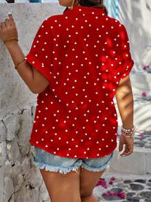 EMERY ROSE Áo sơ mi nữ tay ngắn in họa tiết cúc, kiểu dáng thường ngày, hoàn hảo cho mùa xuân và mùa hè, có thể giặt máy. - Nhiều màu - Xem 2