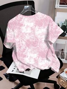 MTV | SHEIN Women's Letter & Cartoon Graphic Round Neck Short Sleeve T-Shirt - White - View 2