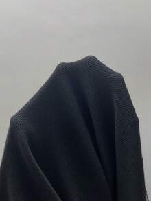 Miaspire 大码女式植物与网纱拼接圆领长袖优雅T恤，派对女装秋季女装 - 黑色 - 查看 7