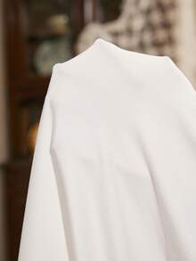 Elegant Bell Sleeve Women's Nightgown, French Riviera Style - White - View 7