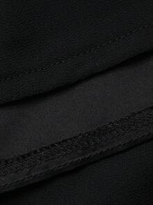 DAZY Women's Elegant Vacation Style Splice Ribbon Flare Sleeve Belted Sheer Robe & Camisole 2 Pieces Set - Black - View 3