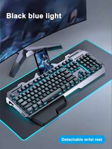Teckwe True Mechanical Keyboard With Tactile Feedback Metal Panel 26-Key Rollover Vibrant RGB Backlighting Gaming And Office Keyboard - Multicolor - View 9