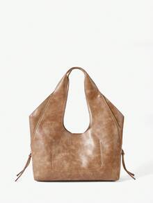 Viva Strut Túi xách nữ, túi đeo vai, chất liệu giả da, phối da, thời trang, cá tính, đơn giản, đa năng, phong cách đường phố, dành cho các cô gái ngọt ngào và cá tính, những cô nàng sành điệu, phong cách Y2K, retro, đinh tán, vintage, dành cho thanh thiếu niên, thích hợp cho công sở, hàng ngày và mua sắm. - màu nâu - Xem 4