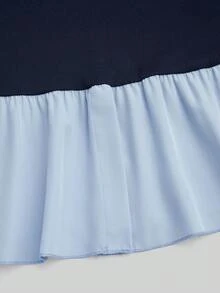 SHEIN Clasi Plus Size Women's Solid Color Contrast Splice Lapel Short Sleeve Fitted Elegant Daily Faux Two Pieces Shirt T-Shirt + Loose Casual Versatile Pants Set