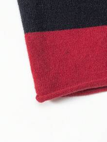 INAWLY 2pcs/Set Contrast Stripe Long Sleeve Sweater Vest - Red - View 6