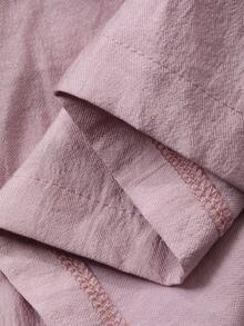 DAZY Women's Elegant Beaded Collar Blouse & Shorts 2 Pieces Set, Summer - Pink - View 7