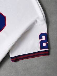 Áo thun nam cổ chữ V tay ngắn in họa tiết tối giản, PAVTROS, Y2K, Mardi Gras, Thời trang đường phố, Cổ điển, Kỳ nghỉ, Tôi yêu bạn trai của tôi, Ngày Valentine - trắng - Xem 4