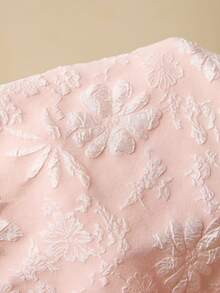 Teen Girl Floral 3D Embossed Ruffle Hem Fashion Dress - Pink - View 8