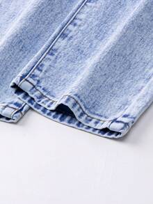 Tween Boys Denimly Boys' Fashionable Street Camo Washed Denim Bib Overalls With Multiple Pockets Jean Overalls Denim Overalls - Light Wash - View 5