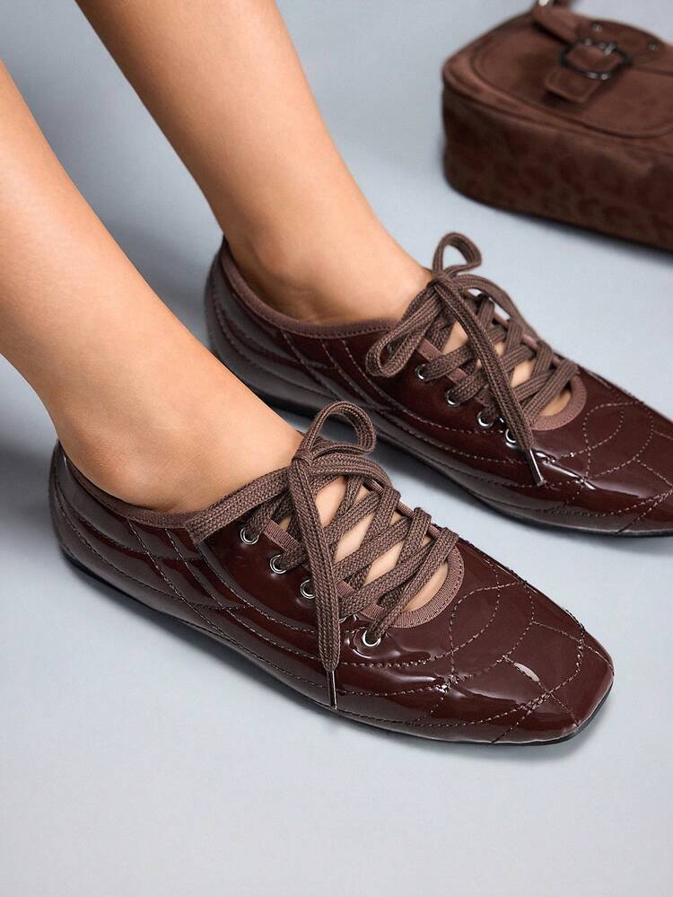 CUCCOO GRLICON Women's Lace-Up Design Casual Fashionable Flat Shoes Valentine's Day