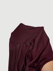 SHEIN MOD 4件套女士褶皱休闲方领长袖T恤套装，保暖衣物，秋季，外出上衣，假日，新年 - 粉色 - 查看 13