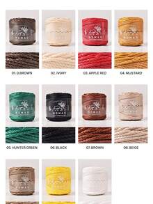1 pieza 130g Cuerda de cuero sintético de poliéster y algodón de 2MM, hilo de tejido con hecho a mano de 50m, para decoración de pulseras, collares y cuentas de forma cultural y lúdica - Multicolor - Ver 13