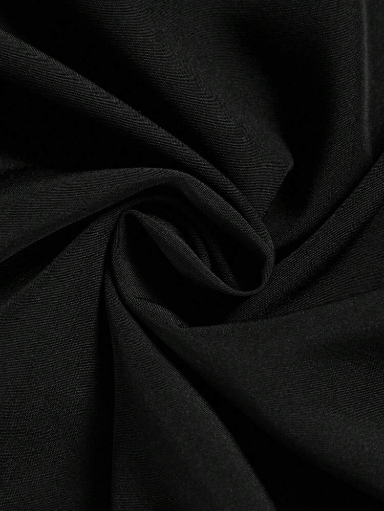 Elenzga Stylish Plus Size Black Long Sleeve Blouse With Embroidered Plants Pattern For Women - Black - View 5