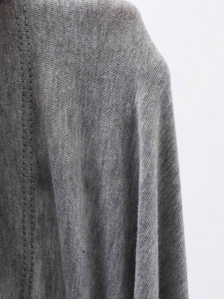 Asymmetrical Asymmetric Shoulder Design Niche Off-Shoulder Long Sleeve Cinched Waist Batwing Women T-Shirt