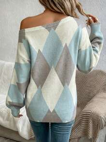 EMERY ROSE Áo len nữ trễ vai kiểu dáng thường ngày, thích hợp cho mùa thu/đông, áo len nữ mùa xuân, kiểu dáng thường ngày. - Nhiều màu - Xem 2