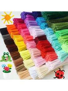 Bộ dụng cụ thủ công 201 món làm từ dây kẽm, bao gồm 200 dây kẽm và 1 que keo dán, vật liệu thủ công số lượng lớn cho việc tự làm đồ thủ công mỹ nghệ và trang trí sáng tạo. - Nhiều màu - Xem 2