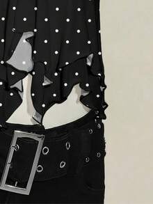 Attitoon Women's Casual Vacation Tank Top, Flutter Sleeves, Asymmetric Hem, Babydoll, Summer For Women, Polka Dot Top, Summer Spring Beach - Multicolor - View 6