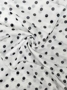 Poéselle Women's Fashionable Elegant Polka Dot Print Long Sleeve T-Shirt Polka Dot Shirt Pokadot Top Full Sleeve Tops - White - View 7