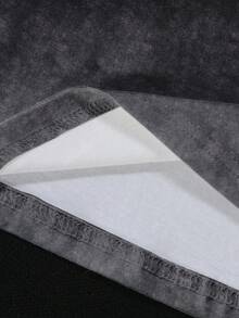 TOM & JERRY X SHEIN 男士加大码休闲时尚街头卡通字母印花水洗短袖T恤，夏季