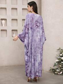 Veilorie Women's All-Over Print Elegant Arabic Style Dress - Multicolor - View 6