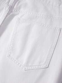 GlowEve Women's Fashionable Casual Mesh Embroidered Denim Jeans - White - View 7