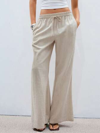 ATUI Studio Women Summer Vacation Casual Street Low 100% Linen Pants, Summer,Beach Vacation,European Summer,Country Concert,Streetwear Women,Baggy Pants Women,Wide Leg Pants Woman,Fourth Of July