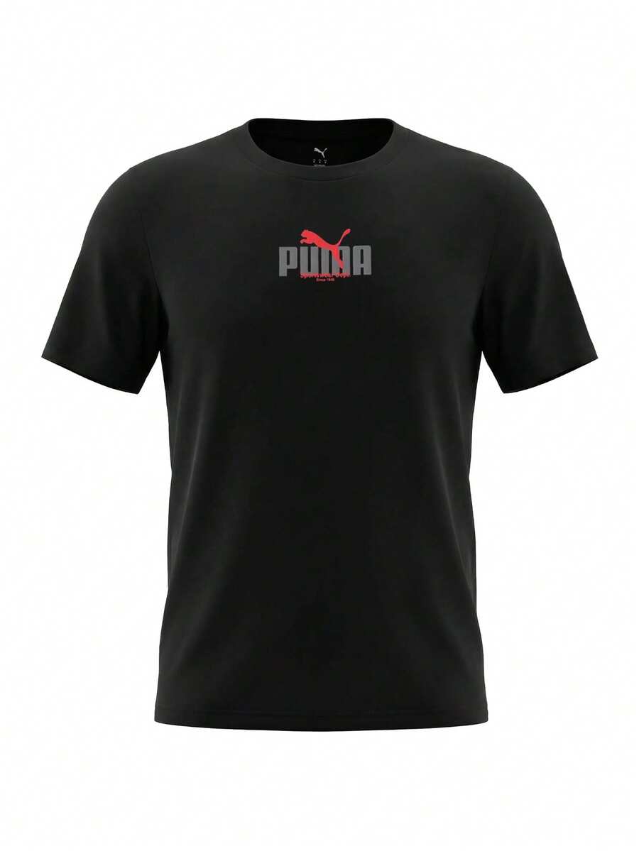 Puma Graphic Wording Men T-Shirt Black - Black - View 1