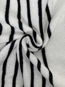 Firerie Women's Elegant Casual High Neck Loose Casual Versatile Sleeveless Striped Knit Tank Top, Suitable For Carnival,Party, Outings,Summer Outfits,Spring Outfit, Autumn/Winter/Spring/Summer Campus Wear,Daily - Black and White - View 9