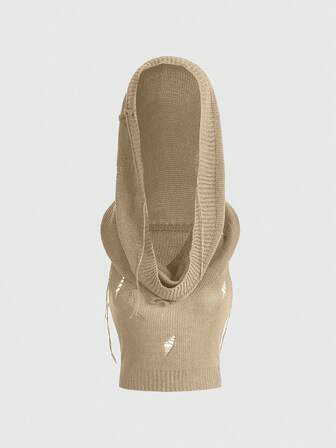 Grunge Punk Blusa con capucha de punto desgastada de estilo callejero de moda para mujer, verano