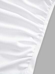 Slaydiva 早春新款，春夏音乐节，情人节，复活节休闲风，简约基础款，Y2K街头甜美风，畅销款，日常约会，辣妹风，性感运动风，返校季，U领，领口，后背镂空标签，侧褶，白色罗纹条纹针织上衣，女士背心 -A - 白色 - 查看 7