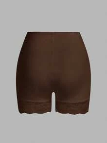 SHEIN Essnce Bộ quần short phối ren màu trơn dành cho nữ cỡ lớn (2 mảnh) - Nhiều màu - Xem 6