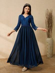 少女派对服装 - 藏蓝色 - 查看 1