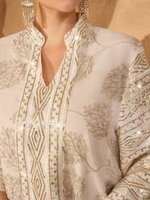 SHEIN Najma Women's Elegant Fabric Fringe Decor Loose Robe