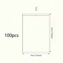 100个透明自封塑料袋，OPP包装袋，可重复密封，非常适合包装衣物、艺术品、礼品、珠宝、装饰包装、卡片，防尘防潮，圣诞节适用。 - 無色 - 查看 16