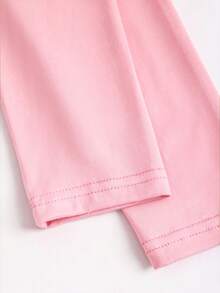 Sweetra Áo thun nữ dài tay cổ tròn, tay dài, thoải mái, màu nâu sọc kiểu Y2K Baddie 2000, phong cách vintage, thích hợp cho mùa tựu trường. - Màu Hồng baby - Xem 4