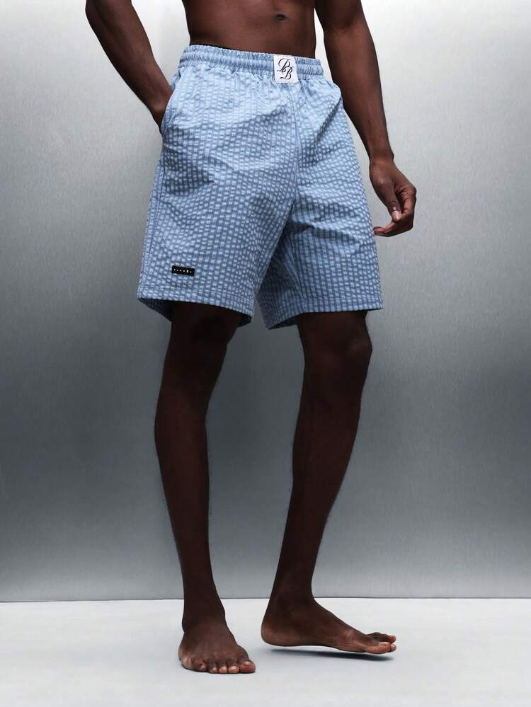 PLAYBOY X SUMWON Gingham Check Swim Shorts With Drawstring