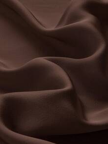 Maija Women's Autumn/Winter Satin Solid Color Tie Front Long Sleeve Cardigan And Elastic Waist Pants Casual Suit, Women's Sleepwear 2 Pieces Set, Women's Casual Business Suit, Office Attire - Brown - View 11