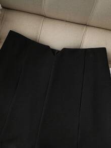 SHEIN Quần short siêu ngắn màu đen thanh lịch dành cho nữ, thích hợp cho những buổi hẹn hò lãng mạn, tiệc tùng, trà chiều và đi làm hàng ngày - màu đen - Xem 6