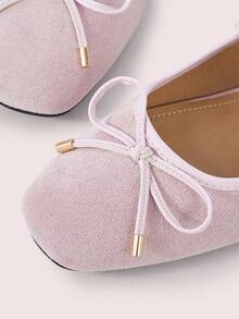 CUCCOO DOLLMOD Giày bệt đi làm đa năng thời trang nữ có trang trí nơ - Màu Hồng baby - Xem 5