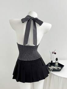 Elamini Women's Dark Grey Suit Vest, Professional Office Workwear, Business Casual, Spring/Summer - Dark Grey - View 2