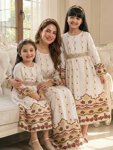 SHEIN 这款优雅的白色碎花连衣裙适合十几岁的女孩，展现出中东风情，优雅而精致，适合各种聚会场合。 - 白色 - 查看 10