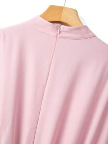 GlowEve CURVE Đầm công sở xếp ly thanh lịch dành cho phụ nữ cỡ lớn - Hồng - Xem 9