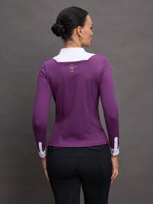 Activina Pakaian Berkuda Wanita Lengan Panjang Minimalis dengan Warna Kontras, untuk Sehari-hari - Purple - View 2