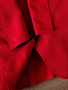 SHEIN 女童纯色针织开衫和针织吊带连体衣两件套，含帽子，返校季