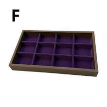 天鹅绒首饰托盘，大容量首饰收纳盒，带独立隔层，可堆叠首饰展示架，适用于耳环、项链、手镯、戒指、发夹、发带等。 - 紫色 - 查看 16