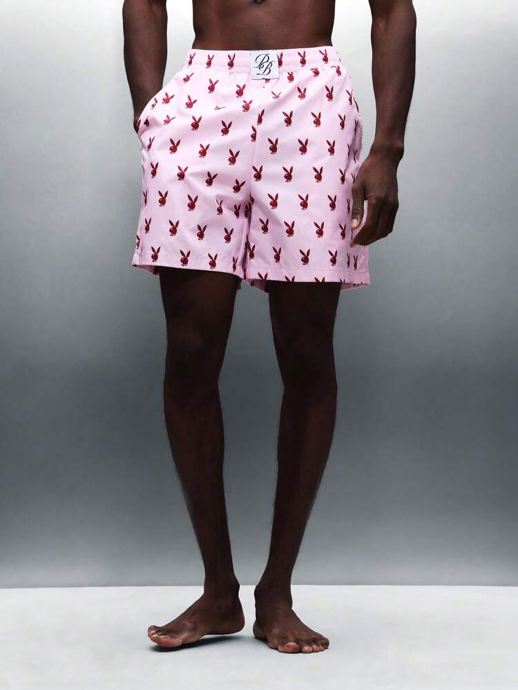 PLAYBOY X SUMWON Shorts With Bunny Print Pattern