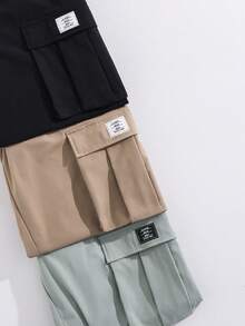 SHEIN Bộ 3 quần ống rộng màu trơn, có dây rút, thích hợp cho nam thiếu niên, mặc hàng ngày, đi học, du lịch, thể thao, mùa xuân/hè/thu/đông. - Nhiều màu - Xem 6