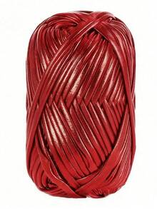 100g/300g New Metallic Fabric Strips, Glittery Thick Knitted Faux Leather Handmade DIY Bags, Silvery Thread, Crochet Bags, Hooked Mats, Craft Yarn - Multicolor-1pcs - View 10