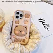 3D Bear Expandable Stand Phone Case Compatible With IPhone13, IPhone14ProMax/IPhone14Pro/IPhone14, IPhone17ProMax, Novelty Silicone Cartoon Phone Case For IPhone11/12/15ProMax/15Pro/15, IPhone16ProMax/16Pro/16, Cute Basic Phone Case - Multicolor - View 10